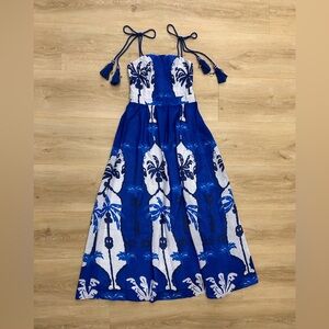 Blue and White Maxi Dress